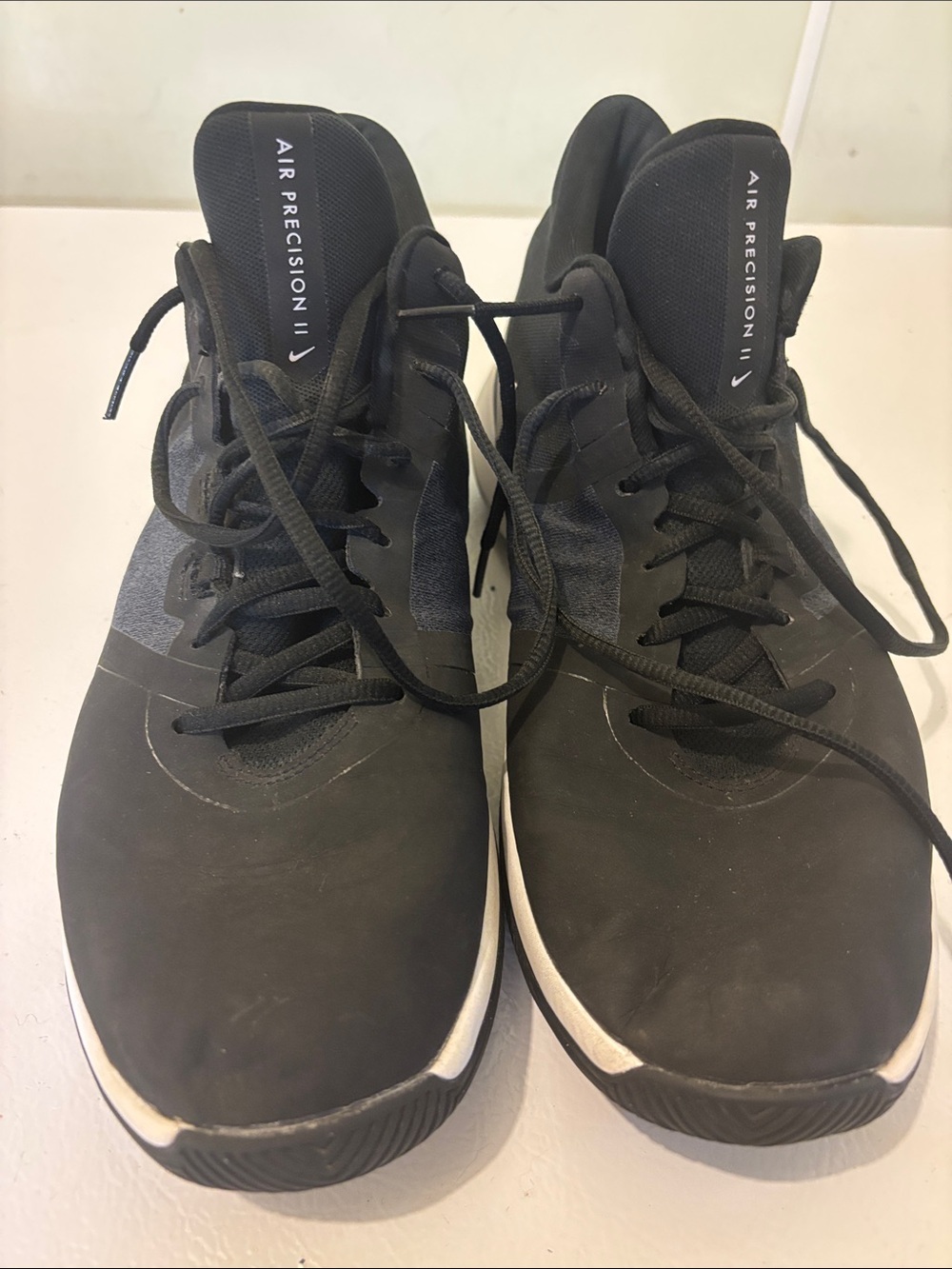 Nike Black and White Air Precision II Men's Athletic Shoes